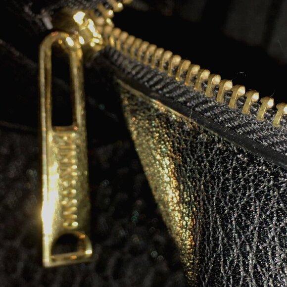 Backpack, Black Mesh with Sturdy Base, Brass Hardware, Adjustable by PINKCOSMO - Picture 7 of 8